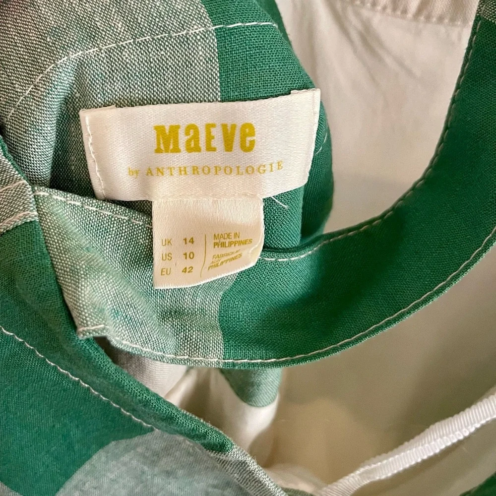 Maeve Green and White Checkered Midi Dress - Picture 11 of 11